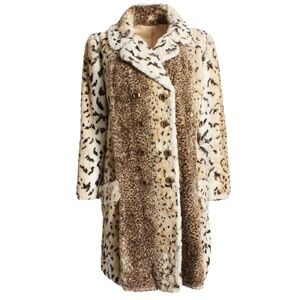 Vintage Coat Sheared Faux Fur by Bobalinx Leopard Big Cat Lynx 1960s Retro Chic
